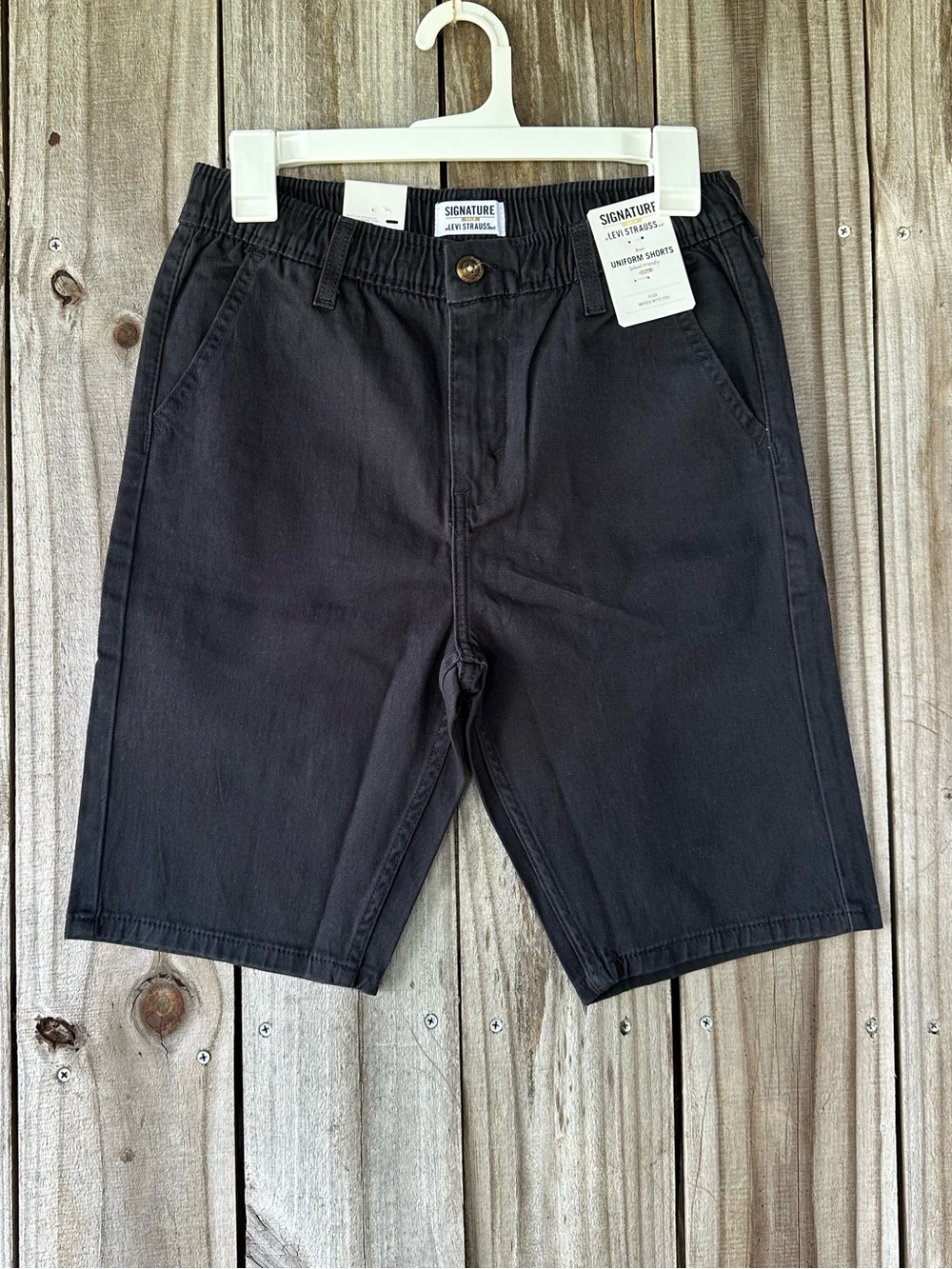Signature by Levi Strauss Black Flat Front Shorts Big Boy’s Size Large School